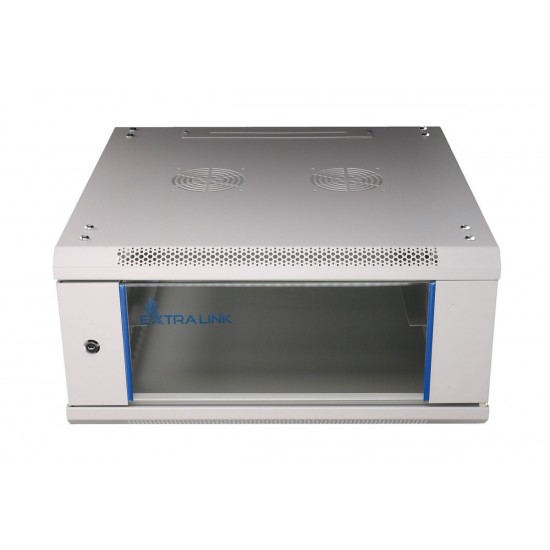 Szafka wisząca rack 4U 600x450 szara szklane drzwi Szafka wisząca rack 4U 600x450 szara szklane drzwi