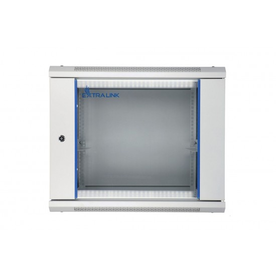 Szafka wisząca rack 9U 600x600 szara szklane drzwi Szafka wisząca rack 9U 600x600 szara szklane drzwi
