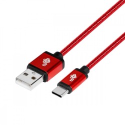 Kabel USB-USB C 1.5m rubinowy sznurek  Kabel USB-USB C 1.5m rubinowy sznurek