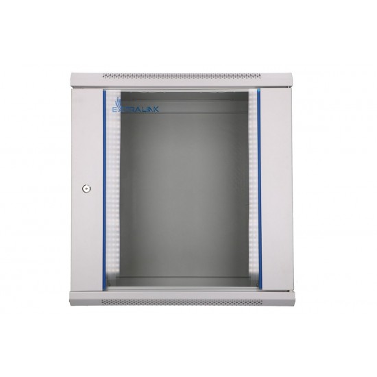 Szafka wisząca rack 12U 600x450 szara szklane drzwi Szafka wisząca rack 12U 600x450 szara szklane drzwi