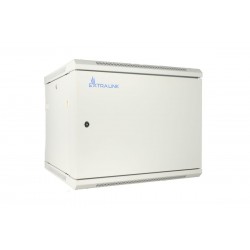 Szafka wisząca rack 12U 600x450 szara metalowe drzwi 