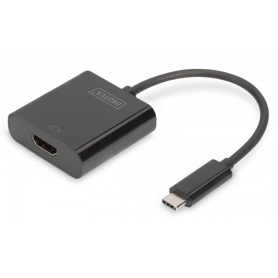 Adapter graficzny HDMI 4K 30Hz UHD na USB 3.1 Typ C, z audio, czarny, dł. 15cm