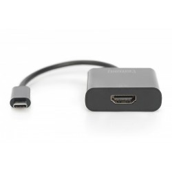Adapter graficzny HDMI 4K 30Hz UHD na USB 3.1 Typ C, z audio, czarny, dł. 15cm Adapter graficzny HDMI 4K 30Hz UHD na USB 3.1 Typ C, z audio, czarny, dł. 15cm