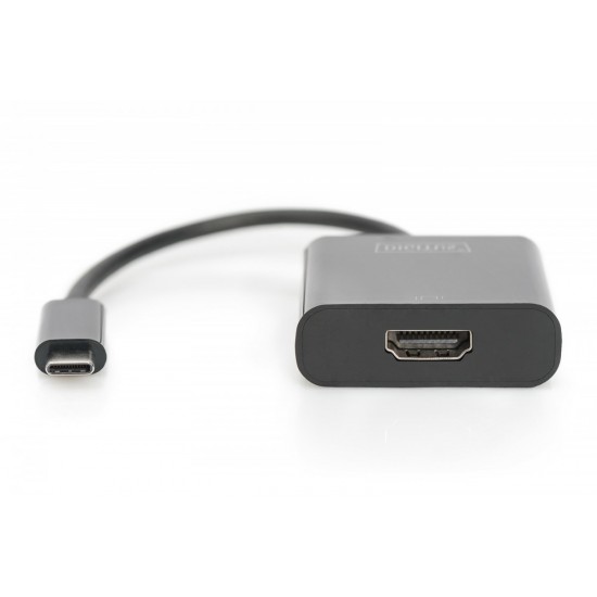 Adapter graficzny HDMI 4K 30Hz UHD na USB 3.1 Typ C, z audio, czarny, dł. 15cm