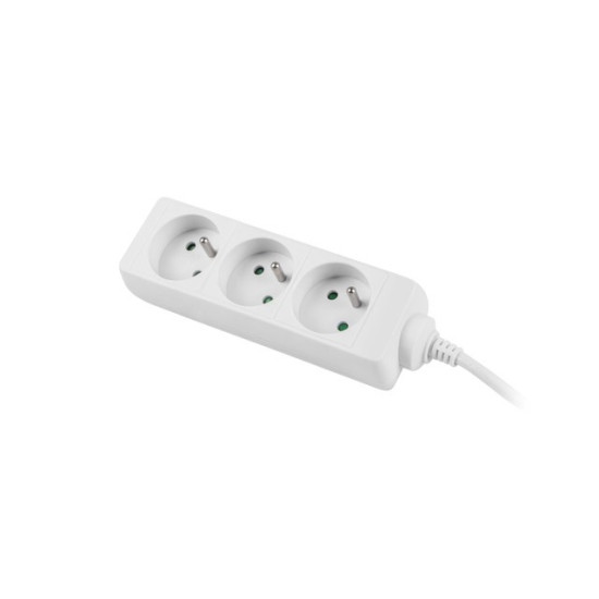 Listwa zasilająca 1.5m, biała, 3 gniazda, kabel wykonany z pełnej miedzi 