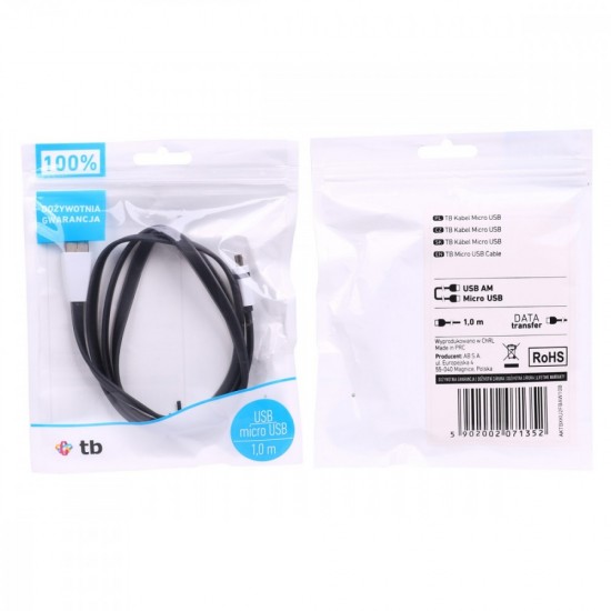 Kabel USB - Micro USB 1m czarny