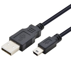 Kabel USB - Mini USB 1.8m. czarny Kabel USB - Mini USB 1.8m. czarny