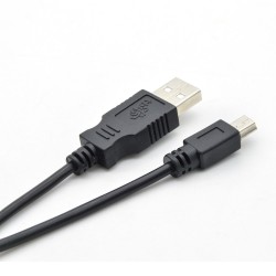 Kabel USB - Mini USB 1.8m. czarny Kabel USB - Mini USB 1.8m. czarny