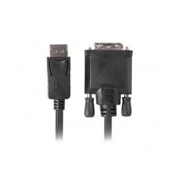 Kabel DisplayPort - DVI-D(24+1) M/M 1m czarny  Kabel DisplayPort - DVI-D(24+1) M/M 1m czarny