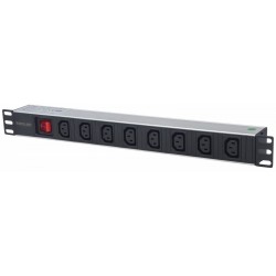 Listwa zasilająca rack 19 1U 110V-250V/10A 8 gniazd C13 kabel 2m 