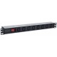 Listwa zasilająca rack 19 1U 110V-250V/10A 8 gniazd C13 kabel 2m 