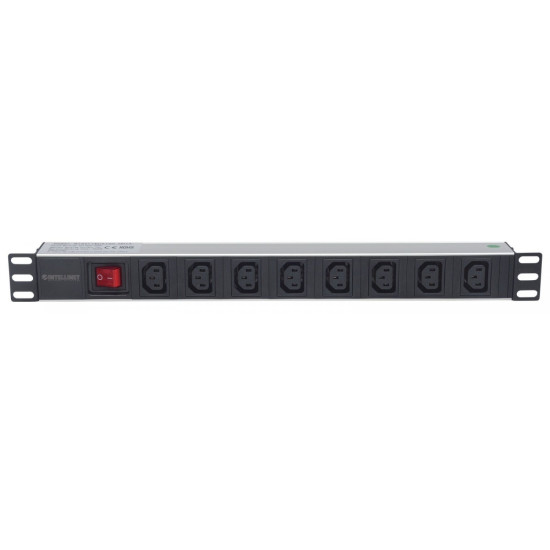 Listwa zasilająca rack 19 1U 110V-250V/10A 8 gniazd C13 kabel 2m 