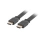 Kabel HDMI-HDMI v2.0 1.8m czarny płaski 4K 60Hz, pełna miedź