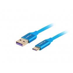 Kabel Premium USB CM - AM 2.0 1m niebieski 5A, pełna miedź Kabel Premium USB CM - AM 2.0 1m niebieski 5A, pełna miedź