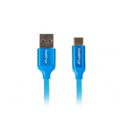 Kabel Premium USB CM - AM 2.0 1m niebieski 5A, pełna miedź Kabel Premium USB CM - AM 2.0 1m niebieski 5A, pełna miedź