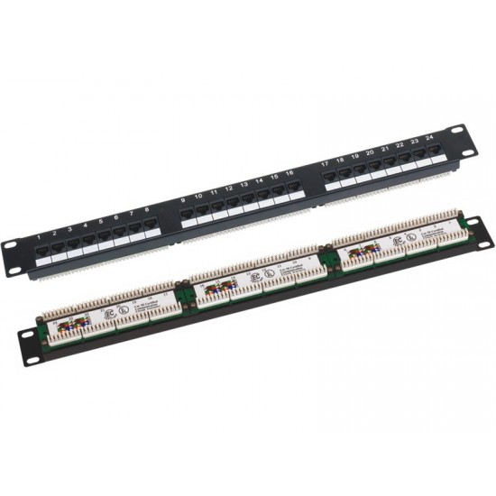 Patchpanel UTP kat.6 19 cali 1U 24xRJ45 LSA 