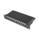 Patch Panel 12 Port 1U 10 cali kat.5e ekranowany czarny Patch Panel 12 Port 1U 10 cali kat.5e ekranowany czarny