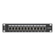 Patch Panel 12 Port 1U 10 cali kat.5e ekranowany czarny Patch Panel 12 Port 1U 10 cali kat.5e ekranowany czarny