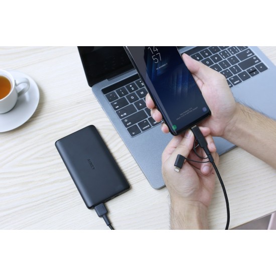 CB-BAL5 3w1 ultraszybki nylonowy kabel Quick Charge micro USB | USB C | Lightning | 1.2m 