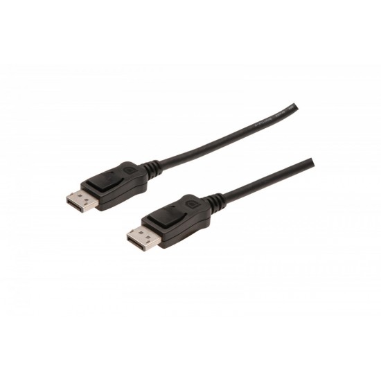 Kabel połączeniowy DisplayPort z zatrzaskami 1080p 60Hz FHD Typ DP/DP M/M czarny 2m