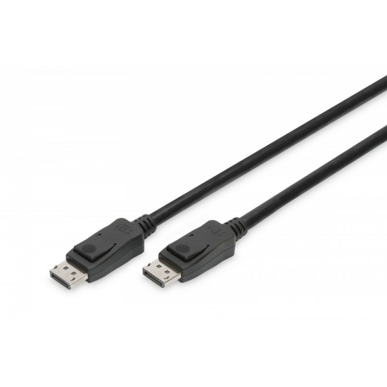 Kabel połączeniowy DisplayPort z zatrzaskami 8K 30Hz UHD Typ DP/DP M/M czarny 2m