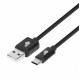 Kabel USB-USB C 1.5m czarny sznurek