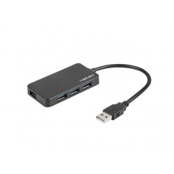Koncentrator USB 4 porty Moth USB 3.0 czarny 