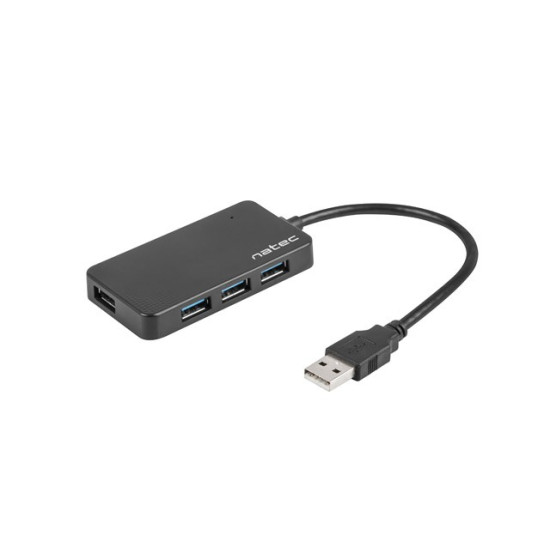 Koncentrator USB 4 porty Moth USB 3.0 czarny 