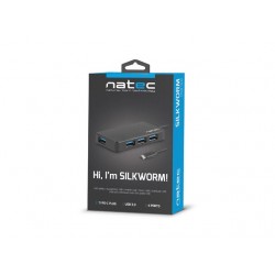 Koncentrator USB 4 porty Silkworm USB 3.0 czarny USB-C 