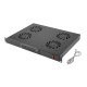 Panel wentylacyjny LCD poziomy 1U z termostatem do szaf, 19 cali, 4 wentylatory, 230V, czarny 