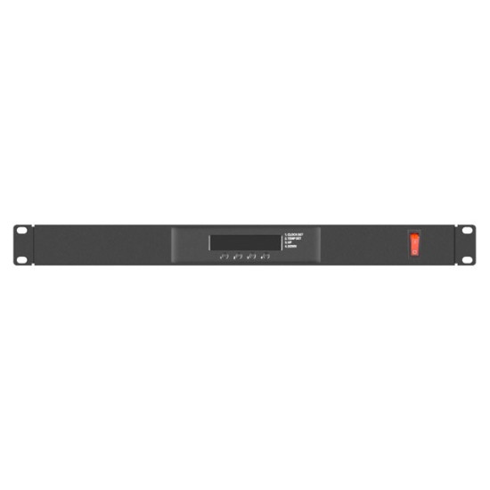 Panel wentylacyjny LCD poziomy 1U z termostatem do szaf, 19 cali, 4 wentylatory, 230V, czarny 