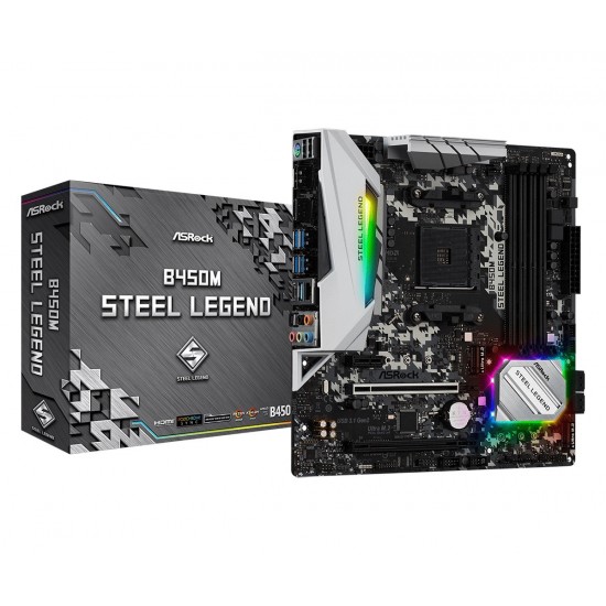 Płyta główna B450M Steel Legend AM4 4DDR4 HDMI/DP uATX