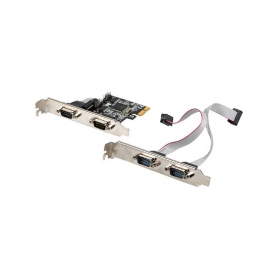 Karta PCI Express - COM 9Pin x4 + Śledzie Low Profile 