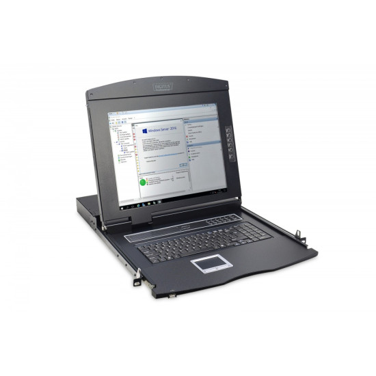 Konsola 17 LCD z touchpad KVM 8 portów 1U komplet kabli (8xDS-19231) klawiatura US