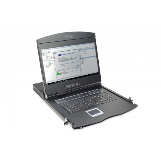 Konsola 19 LCD z touchpad KVM 8 portów 1U komplet kabli (8xDS-19231) klawiatura US