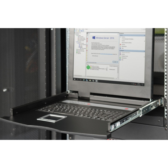 Konsola 19 LCD z touchpad KVM 8 portów 1U komplet kabli (8xDS-19231) klawiatura US