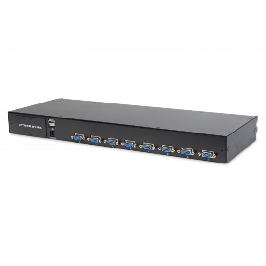 Konsola 19 LCD z touchpad KVM 8 portów 1U komplet kabli (8xDS-19231) klawiatura US