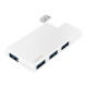Hub 4xUSB3.0, OTG, srebrny 