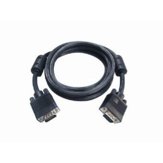 Przedłużacz 15F/15M VGA EKRAN+FERRYT 1.8M czarny 
