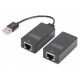 Przedłużacz/Extender USB 1.1 po skrętce Cat.5e/6 UTP/SFP do 45m, czarny, 20cm