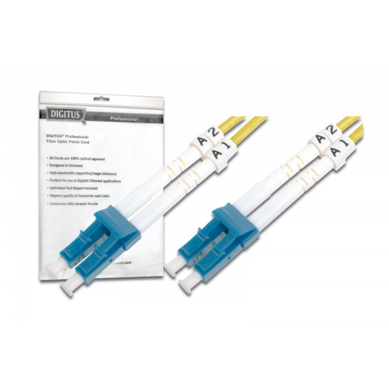 Patchcord FO Singlemode 09/125 OS2 LC-LC duplex 2m żółty