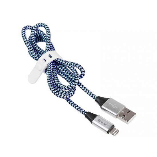 Kabel USB 2.0 iPhone AM lightning 1,0m czarno-niebieski