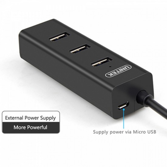 Hub 4x USB 3.0; BC1,2; CZARNY 