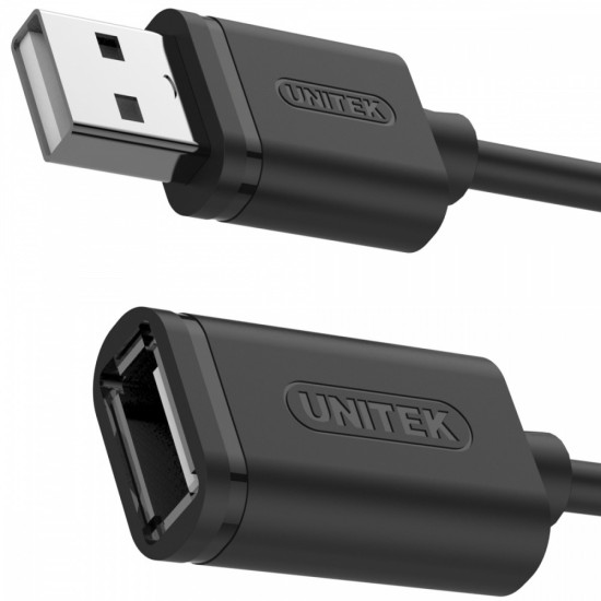 Kabel przedłużacz USB 2.0 AM-AF, 1m, Y-C428GBK 