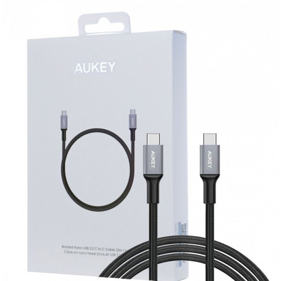 CB-CD6 ultraszybki nylonowy kabel Quick Charge USB C - USB C 2m