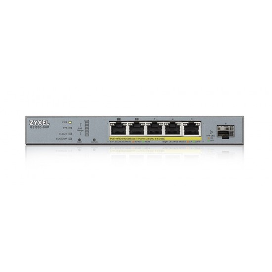 Przełącznik zarządzalny GS1350-6HP CCTV PoE LR 60W 802.3BT Przełącznik zarządzalny GS1350-6HP CCTV PoE LR 60W 802.3BT
