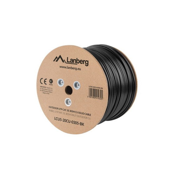 Kabel UTP Kat.5E CU 305 m drut outdoor