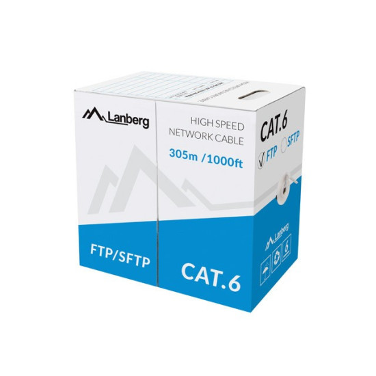 Kabel FTP Kat.6 CU 305 m drut szary