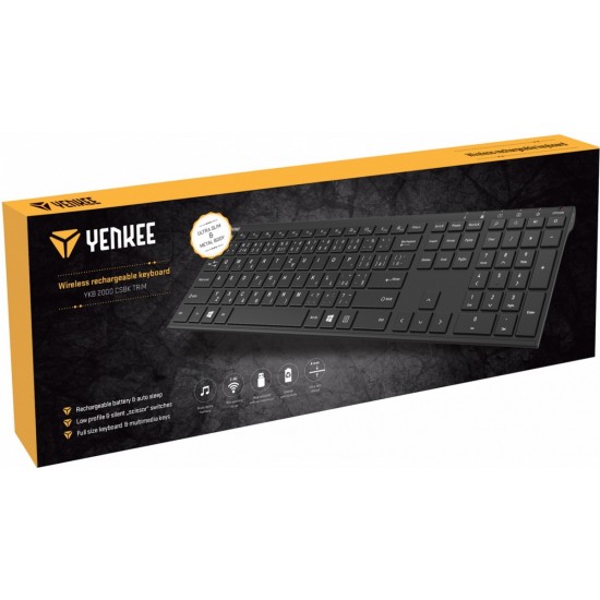Klawiatura bezprzewodowa SLIM YKB 2000 CSBK akumulator Klawiatura bezprzewodowa SLIM YKB 2000 CSBK akumulator