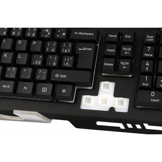 Klawiatura YKB 3200 SHADOW metalowa, podświetlenie LED